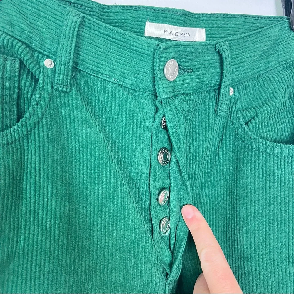 PacSun Dad Jeans Green Corduroy Size 28 Christmas Green Classic - Picture 3 of 7